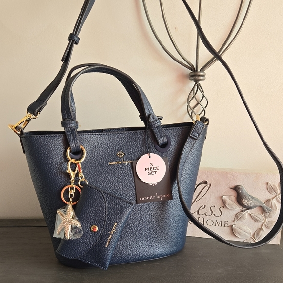 Nanette Lepore Gianna Satchel - Boscov Nanette Lepore Dark Blue Gianna Satchel Bag Set